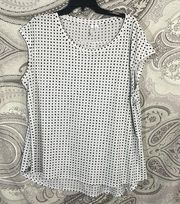 White with Black Polka Dots Lightweight Blouse