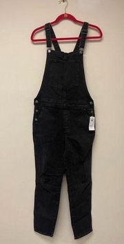 Old Navy  Black Overalls with distressed detailing on knees size 6