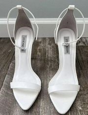 White steve madden heels with ankle strap