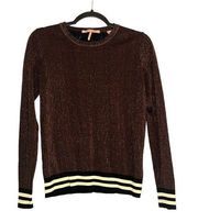 Scotch & Soda Maison Scotch Voila Brown Shimmery Pullover Sweater SMALL