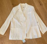 Storets Brianna Oversized Single Breasted Handkerchief Blazer in White Size S/M