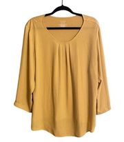 Van Heusen Yellow Long Sleeve Blouse Size XXL