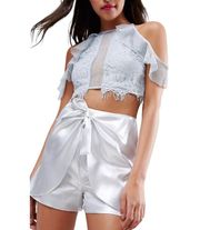 Summer Metallic Belted Shorts/Skort