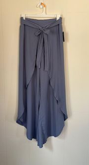 wrap flowy pants NWT blue belted layered look 100% Rayon women’s sz M