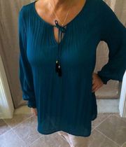 NWT. Dark teal Melissa Paige blouse sz Small​