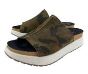 OTBT wayside savanna camo leather platform slides