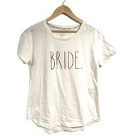 Rae Dunn shirt BRIDE rose‎ gold metallic print xs NWT