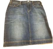 Tommy Hilfiger Distressed Denim A-Line Mini-Skirt, Size 4