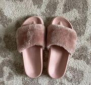 pink fluffy slippers