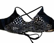 VANILLA/BEACH Swim Bikini Top B&W Geometric NWT M