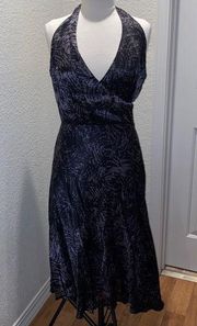 Jonathan Martin  Studio Silk Halter Surplice V-neck Backless Maxi Dress EUC Sz 10