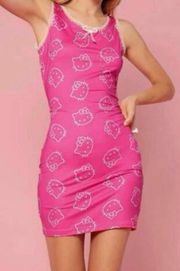 x Shein Hot Pink Bodycon Dress Lace M