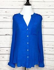 Zac & Rachel Blue Lightweight Button Up Shirt Size Large