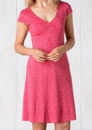 Toad and Co rosemarie pink fit n flare jersey dress size XL athleisure