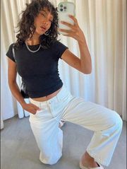 Princess Polly Karana Ivory White High Rise Slouch Jeans 8