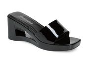 Black Shaggy Cutout Wedge Sandal (7)
