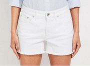 Vineyard Vines Jean Shorts Women’s 32 White Frayed Raw Hem Denim Stretch