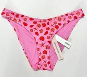 AQUA Printed Bikini Bottom Swimwear Beach Shells in Pink Size Large NEW