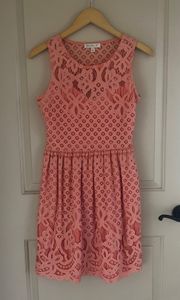 Love Fire Pink/peach Lace Dress