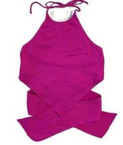 DO+BE Women's Medium Hot Pink Barbiecore Crop Halter Top Ties Around Back Shirt