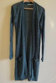 Kimchi Blue | Urban Outfitters Open Front Knit Cardigan Long Green Pockets