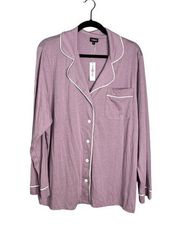 NWT Cosabella Long Sleeve Pajama Top Dusk Orchid Moon Ivory Cotton Modal 1X