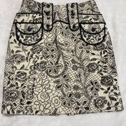 ETCETERA Women’s Black and White Floral. Luxury Women’s skirt S2. Pre-owned.