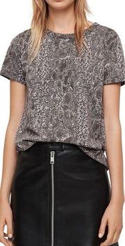 AllSaints Grey Joy Kaa Cutout Snake Print Tee