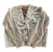 Madewell Sweater Women Medium Cream Tan Kent Ex Boyfriend Button Up Cardi Wool