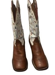 Tony Lama Floral Leather Embroidered  Women’s Western Boots Size 9B