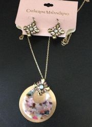 New Catherine M Long Pendant w earrings Cluster