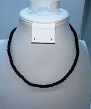 Vintage Barrel Clasp Black Bead Necklace