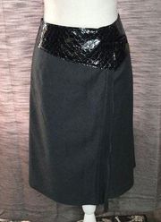 MAG BY MAGASCHONI GRAY WOOL PENCIL SKIRT SIZE 6