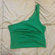 One Shoulder Green Top