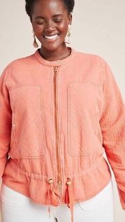 Anthropologie Joyce Textured Orange Jacket 2X