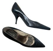 COACH AMY NAVY BLUE LEATHER HEELS PUMPS SHOES 8