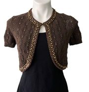 Lafayette 148 New York Crochet Shrug, Sz S