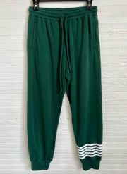 Sub_Urban Riot Slim Jogger Sweatpants Green with White Stripes NEW Size S