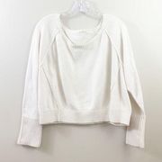 Athleta Kinsley Sweater Womens Medium Cream Crop Wool Blend