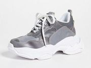 JEFFREY CAMPBELL Lo-Fi Mom Mod Sneaker Grey Reflective Free People Gray Size 7.5