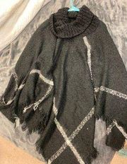 Black Poncho Sweater