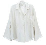 Vintage Victoria's Secret White Silky Button Down Sz M