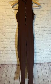 Brown Snatched Jumpsuit, S