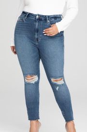 Good Waist Crop Raw Edge High Rise Skinny Jeans Plus Size 22 NWT