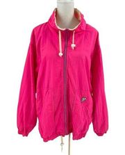 Vintage 80's Nylon Full Zip Windbreaker Jacket Hot Pink Pacific Trail sz Medium