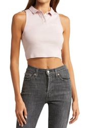 NWT  Jeans cropped pastel pink polo 