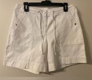 New NWT Jones New York Womens 4-Pocket Drawstring Chino Shorts Size 10