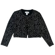 Ronni Nicole Vintage 90s Y2K Cropped Cardigan Black Sparkle 8 P