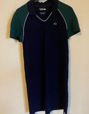 Lacoste SPORT Stretch Golf BICOLOUR STRETCH PIQUÉ Preppy Polo Dress Size 38