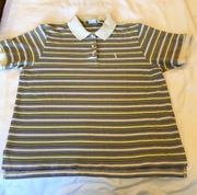 SHIRT - IZOD VINTAGE 1980S WOMANS GOLF POLO SHIRT USA SIZE LARGE